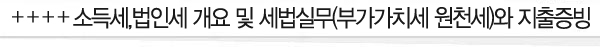 소득세, 법인세 개요 및 세법실무와 지출증빙